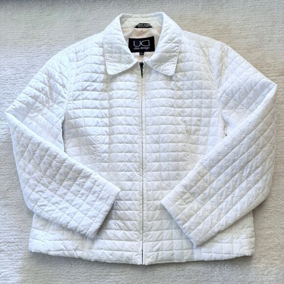 Lightweight Quilted White Jacket Size XL Spacecore Gorpcore Ready by Utex Design - Picture 13 of 13